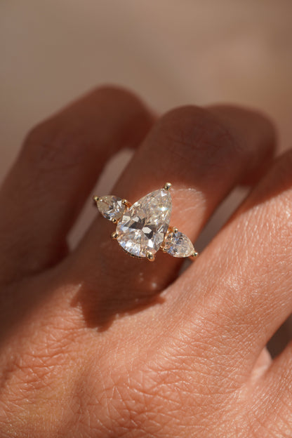 2 CT Emerald Pave Moissanite Engagement Ring