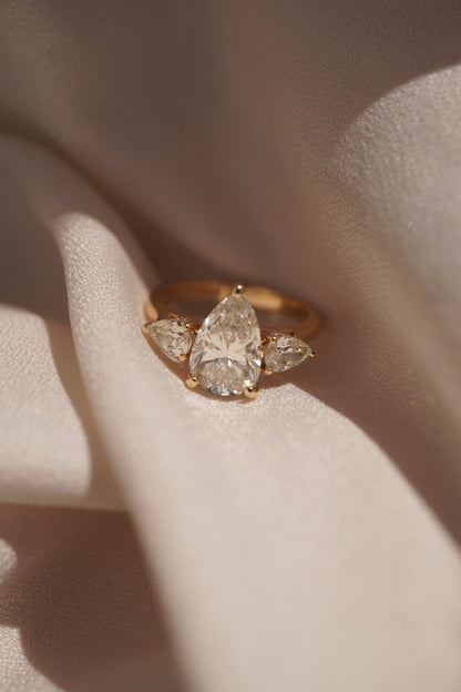 2 CT Emerald Pave Moissanite Engagement Ring