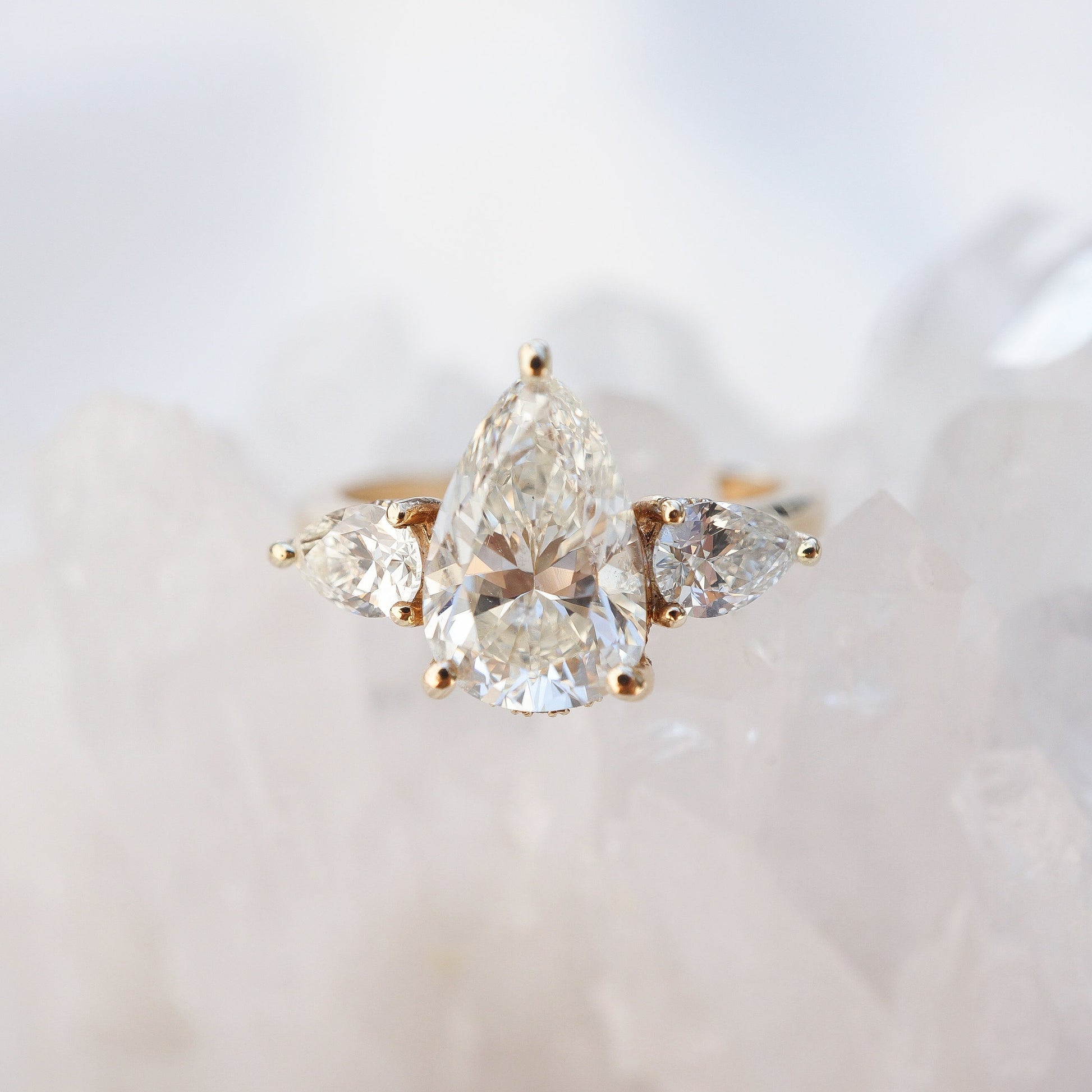 2 CT Emerald Pave Moissanite Engagement Ring