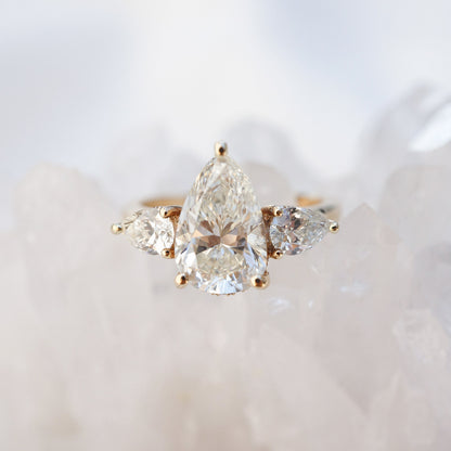 2 CT Emerald Pave Moissanite Engagement Ring
