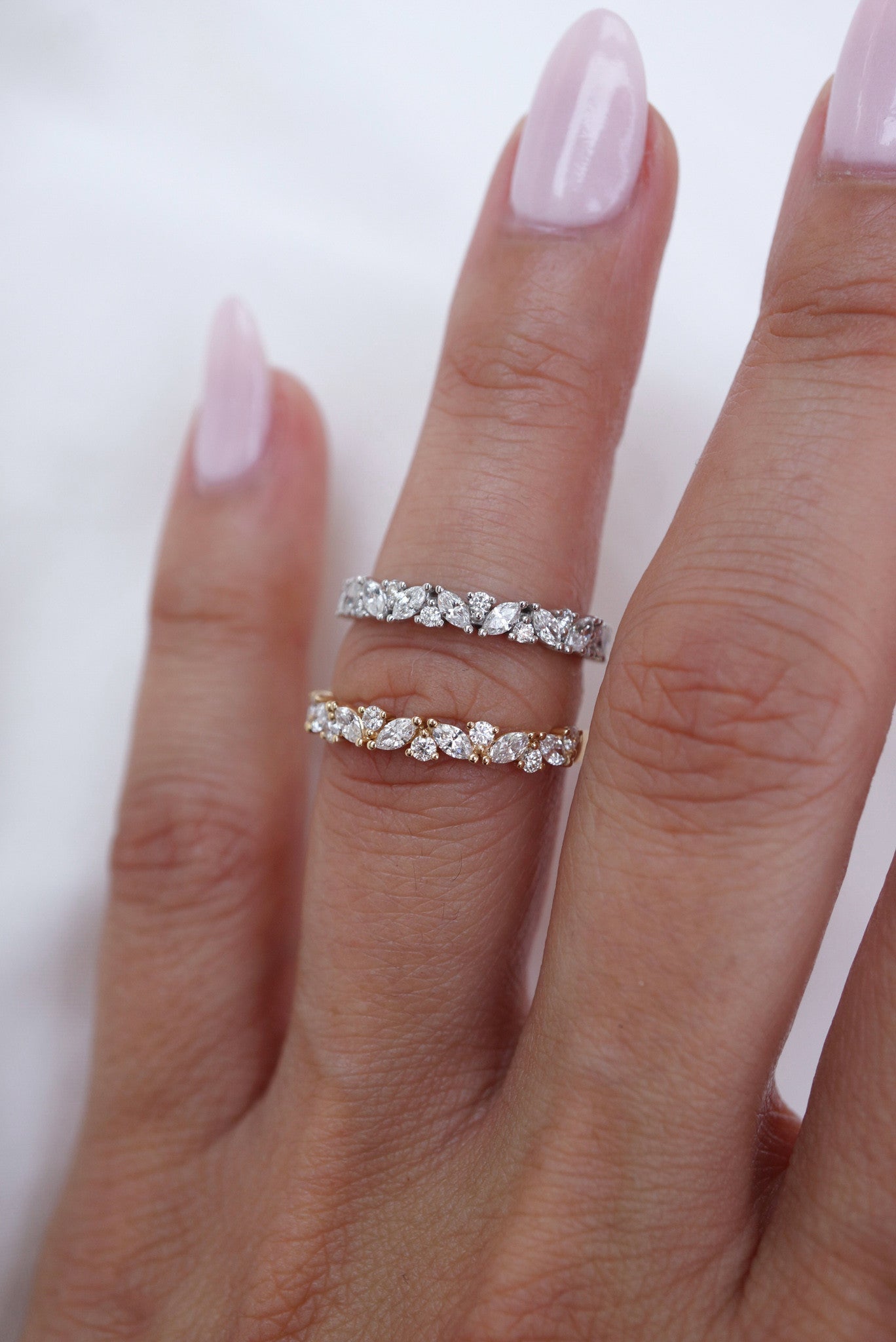0.35 TCW Round Diamond Curved Pave DEF/VVS Lab Grown Wedding Band