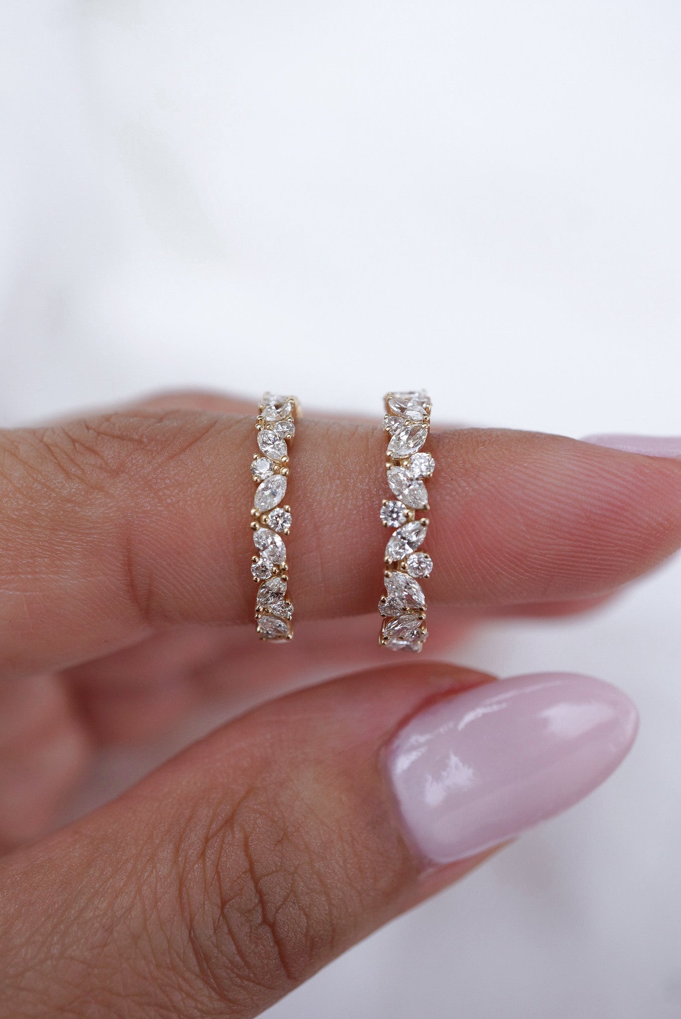 0.35 TCW Round Diamond Curved Pave DEF/VVS Lab Grown Wedding Band