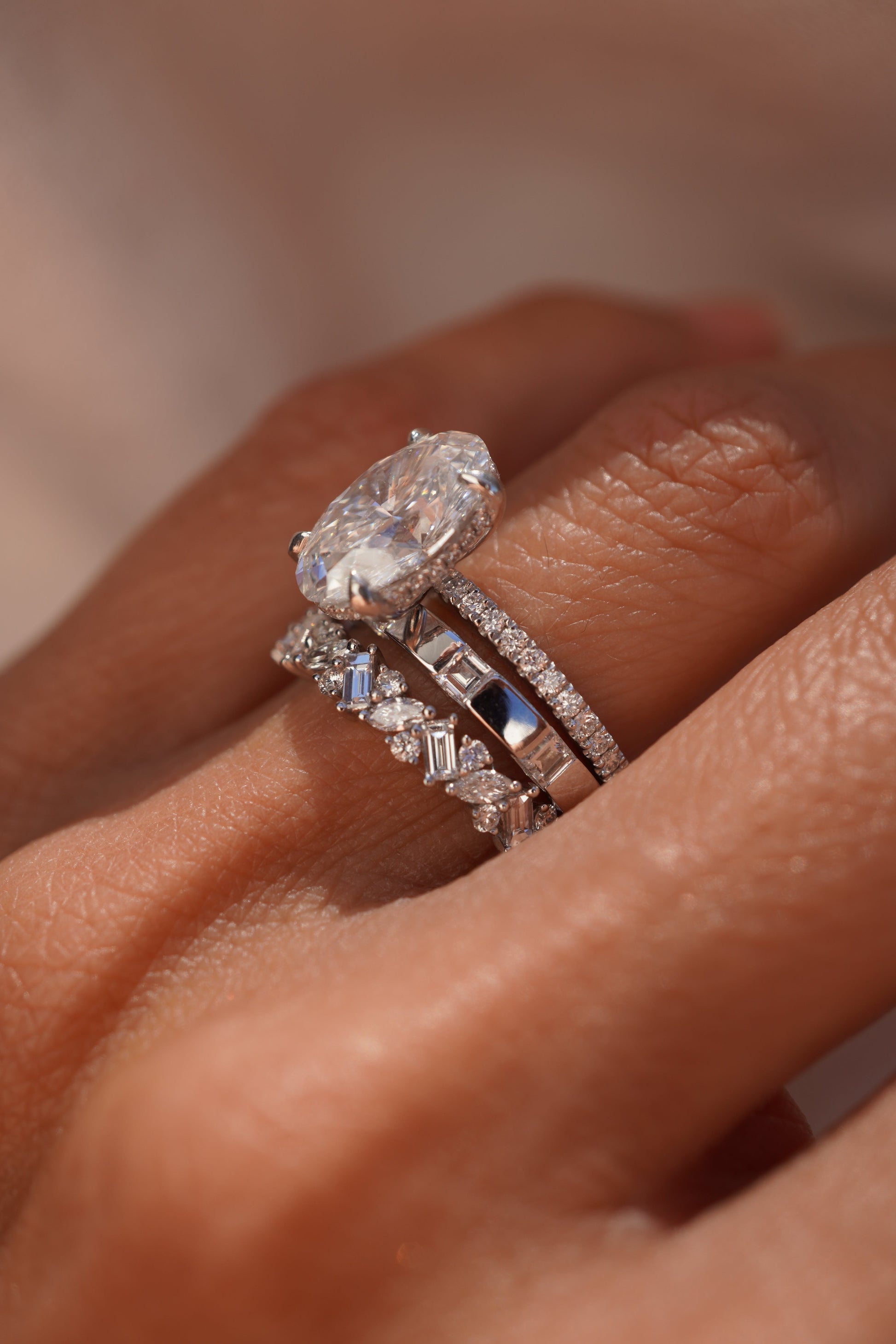 0.35 TCW Round Diamond Curved Pave DEF/VVS Lab Grown Wedding Band