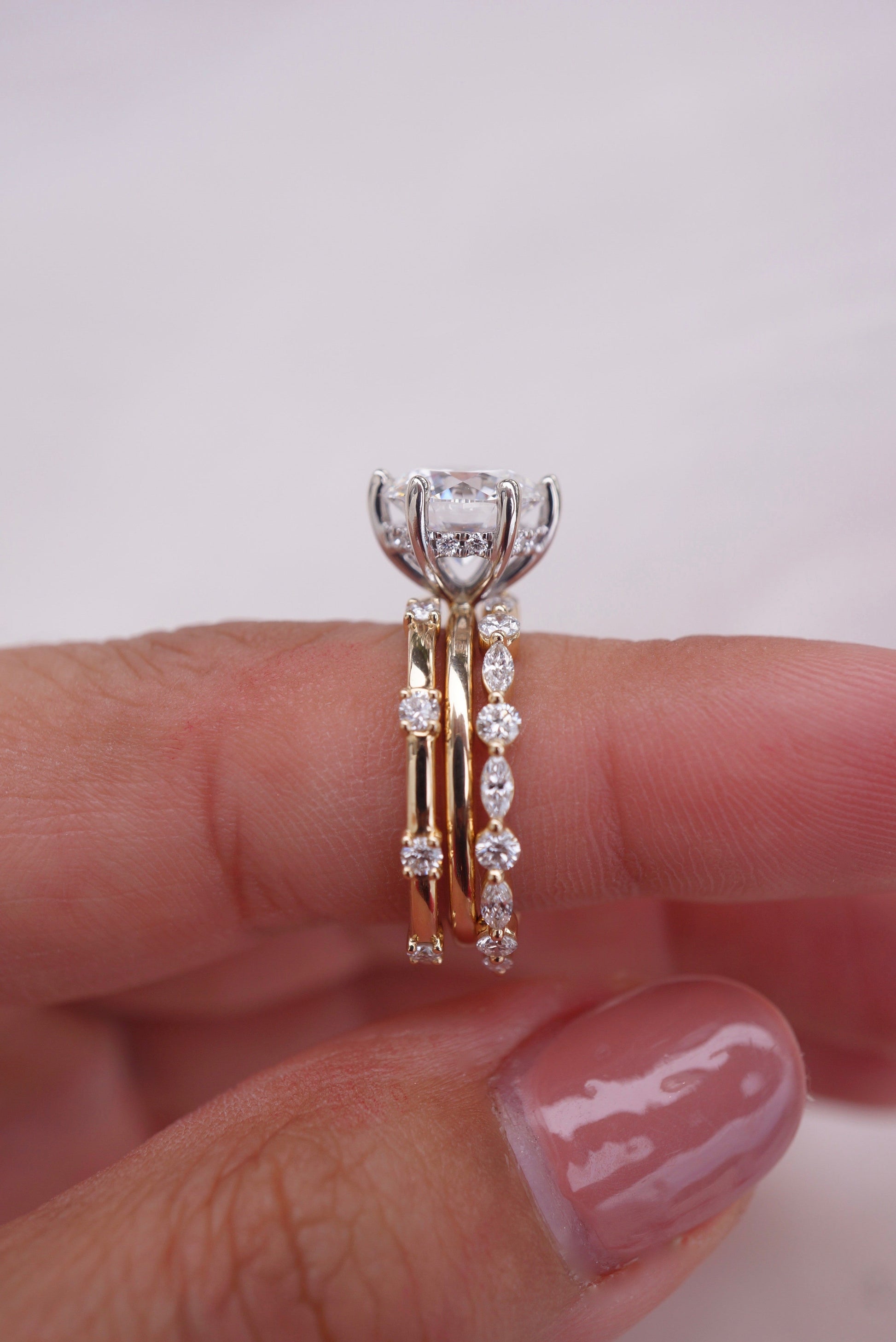 0.35 TCW Round Diamond Curved Pave DEF/VVS Lab Grown Wedding Band