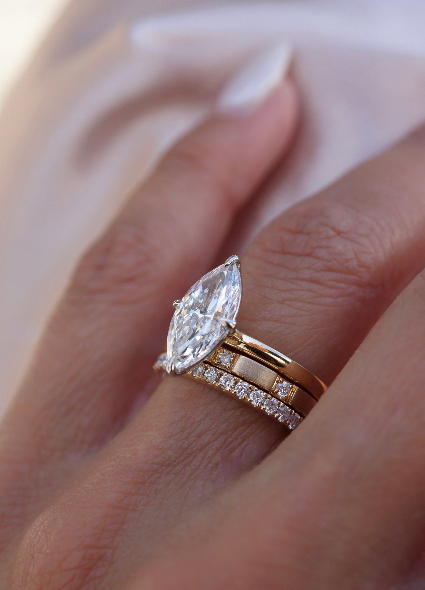 0.35 TCW Round Diamond Curved Pave DEF/VVS Lab Grown Wedding Band