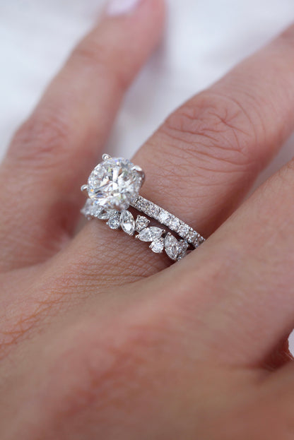 0.35 TCW Round Diamond Curved Pave DEF/VVS Lab Grown Wedding Band