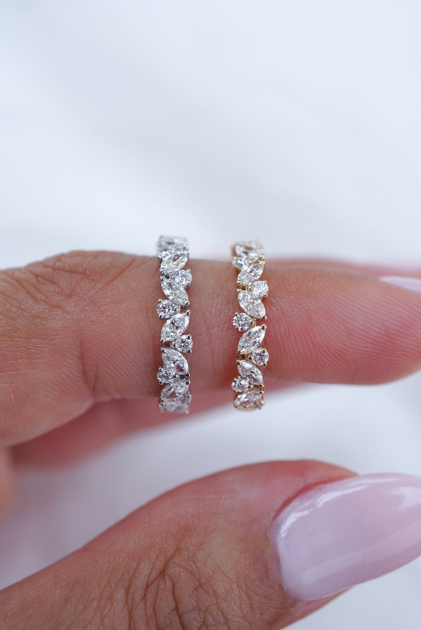 0.35 TCW Round Diamond Curved Pave DEF/VVS Lab Grown Wedding Band