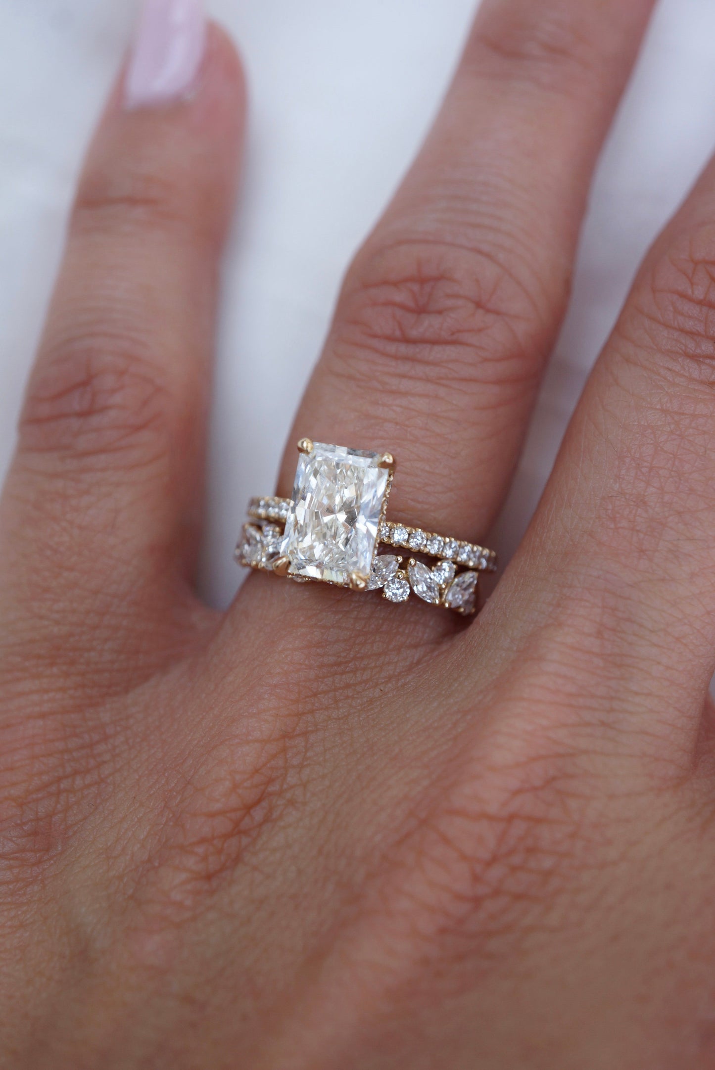 0.35 TCW Round Diamond Curved Pave DEF/VVS Lab Grown Wedding Band
