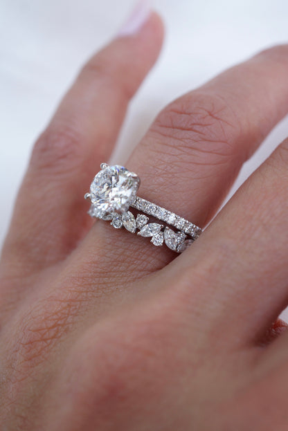 0.35 TCW Round Diamond Curved Pave DEF/VVS Lab Grown Wedding Band