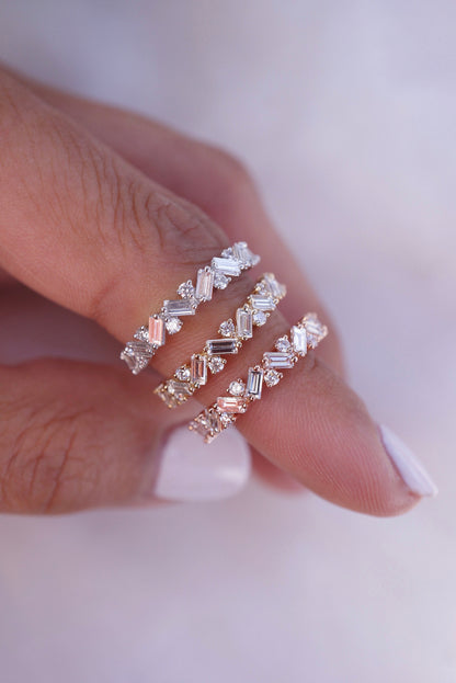 0.35 TCW Round Diamond Curved Pave DEF/VVS Lab Grown Wedding Band
