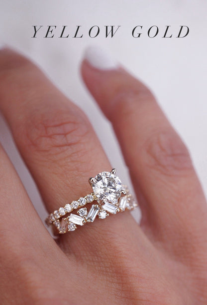 0.35 TCW Round Diamond Curved Pave DEF/VVS Lab Grown Wedding Band