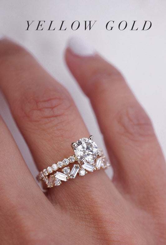 0.35 TCW Round Diamond Curved Pave DEF/VVS Lab Grown Wedding Band