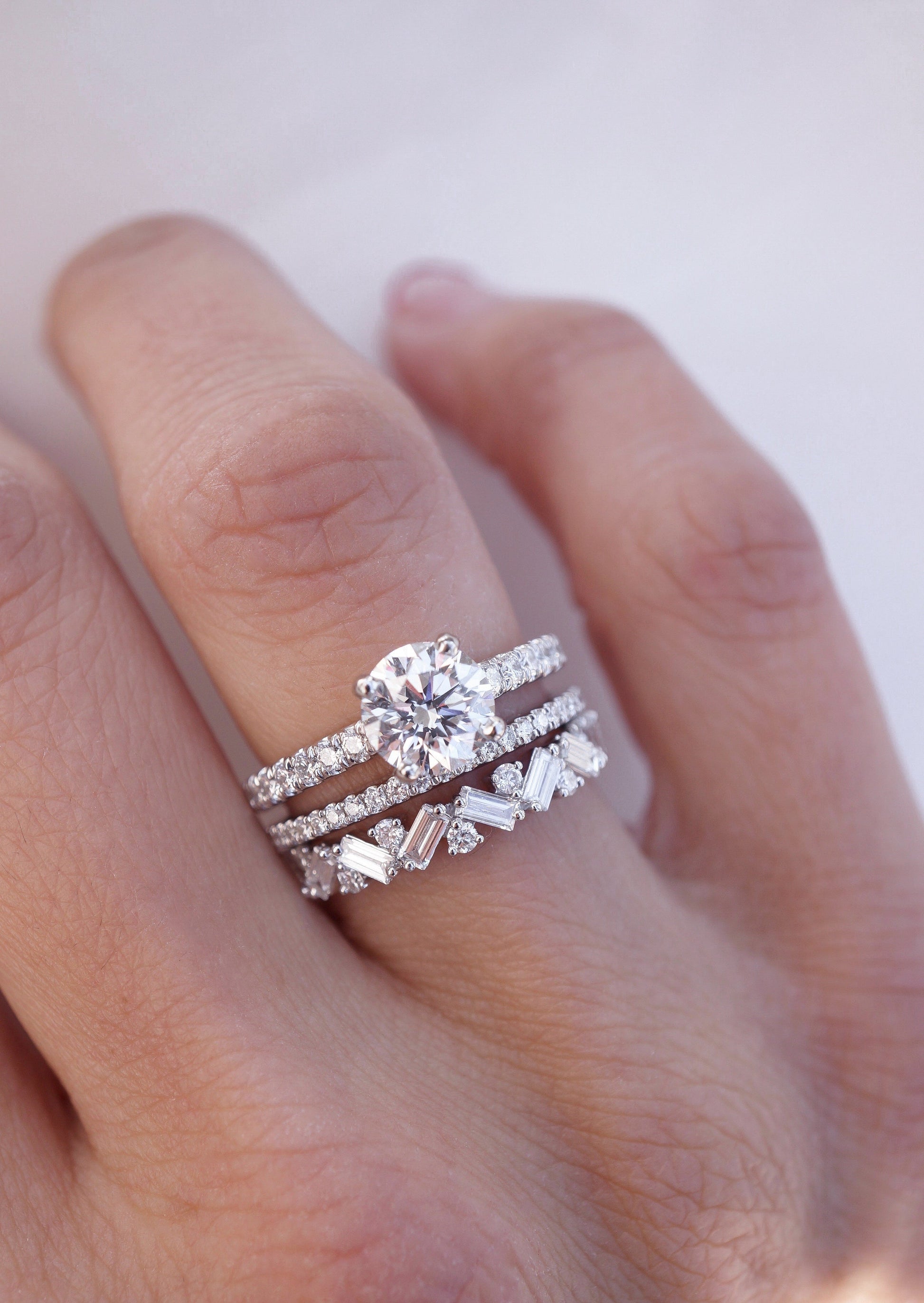 0.35 TCW Round Diamond Curved Pave DEF/VVS Lab Grown Wedding Band