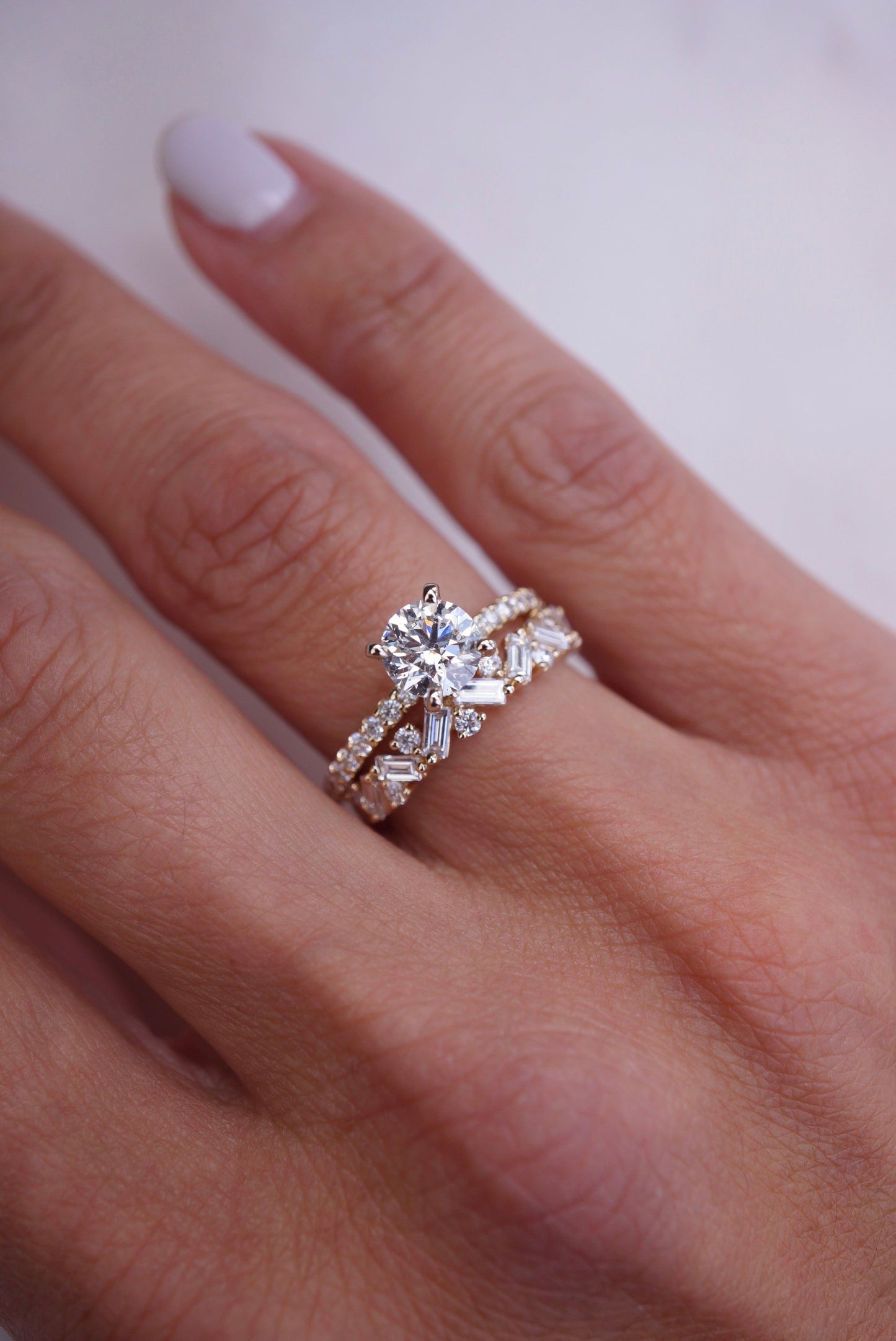 0.35 TCW Round Diamond Curved Pave DEF/VVS Lab Grown Wedding Band