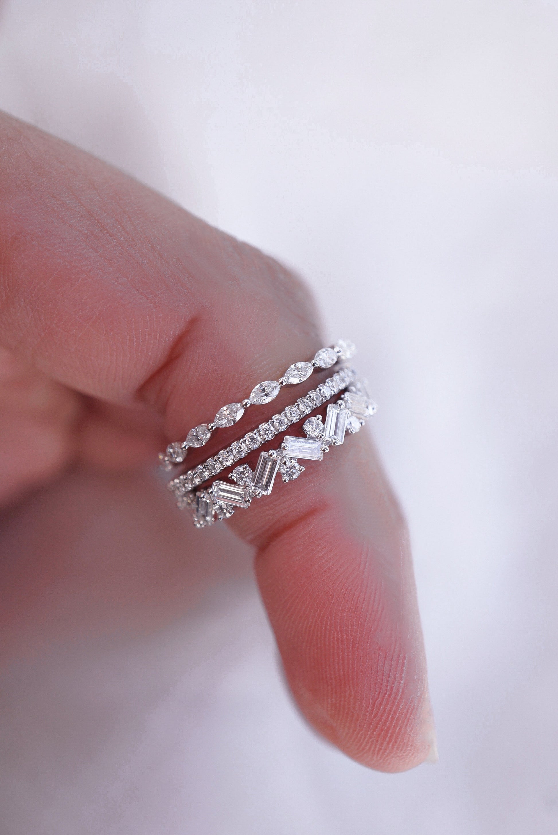 0.35 TCW Round Diamond Curved Pave DEF/VVS Lab Grown Wedding Band