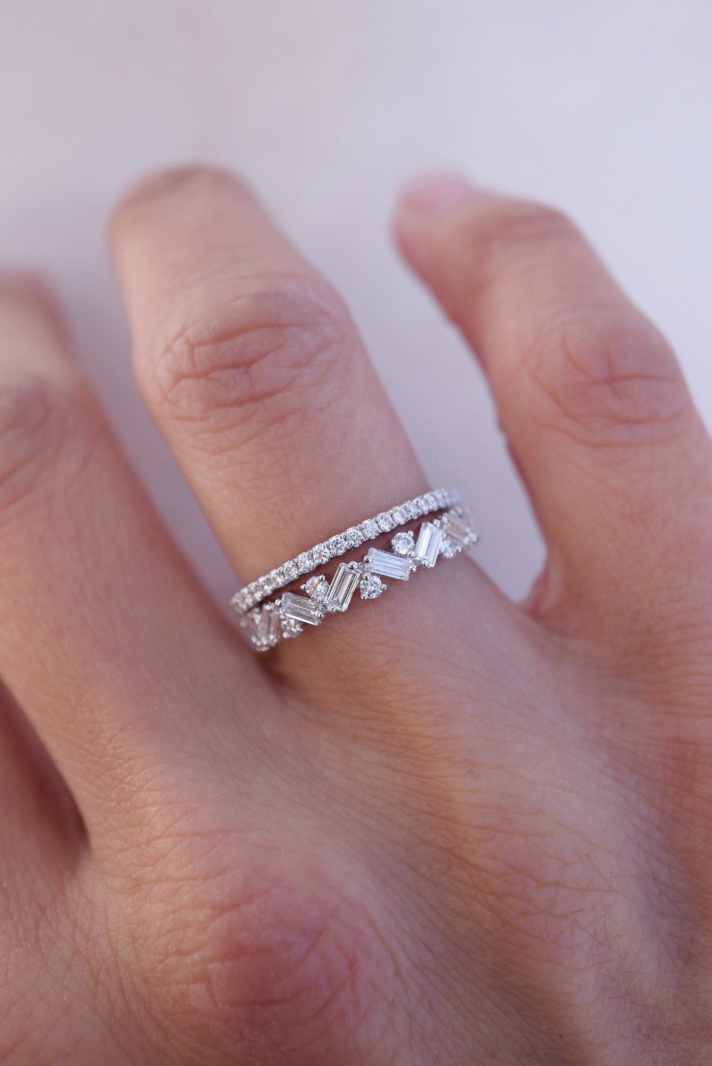 0.35 TCW Round Diamond Curved Pave DEF/VVS Lab Grown Wedding Band