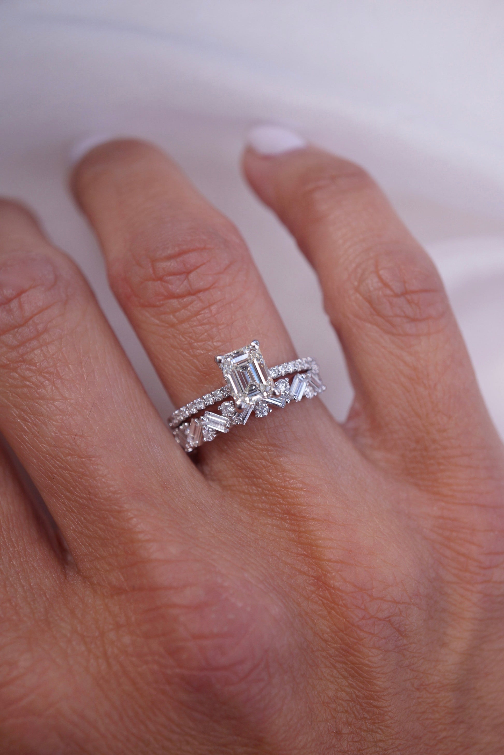 0.35 TCW Round Diamond Curved Pave DEF/VVS Lab Grown Wedding Band