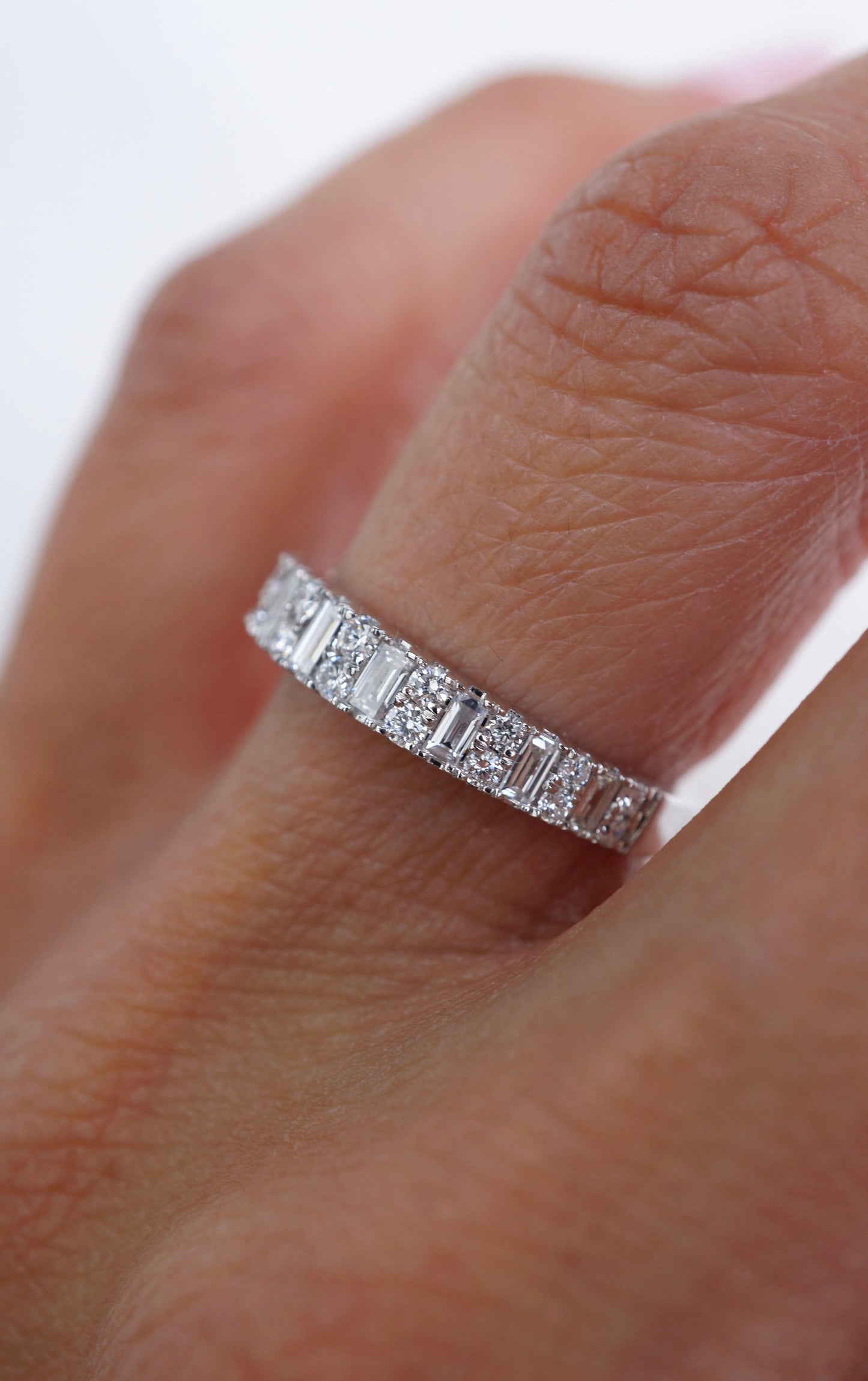0.35 TCW Round Diamond Curved Pave DEF/VVS Lab Grown Wedding Band