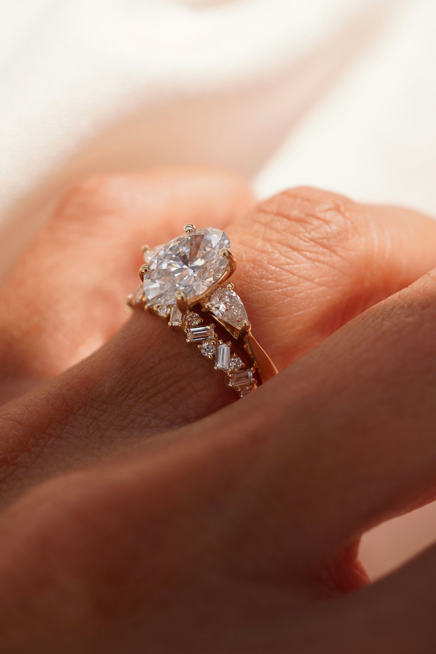 0.35 TCW Round Diamond Curved Pave DEF/VVS Lab Grown Wedding Band