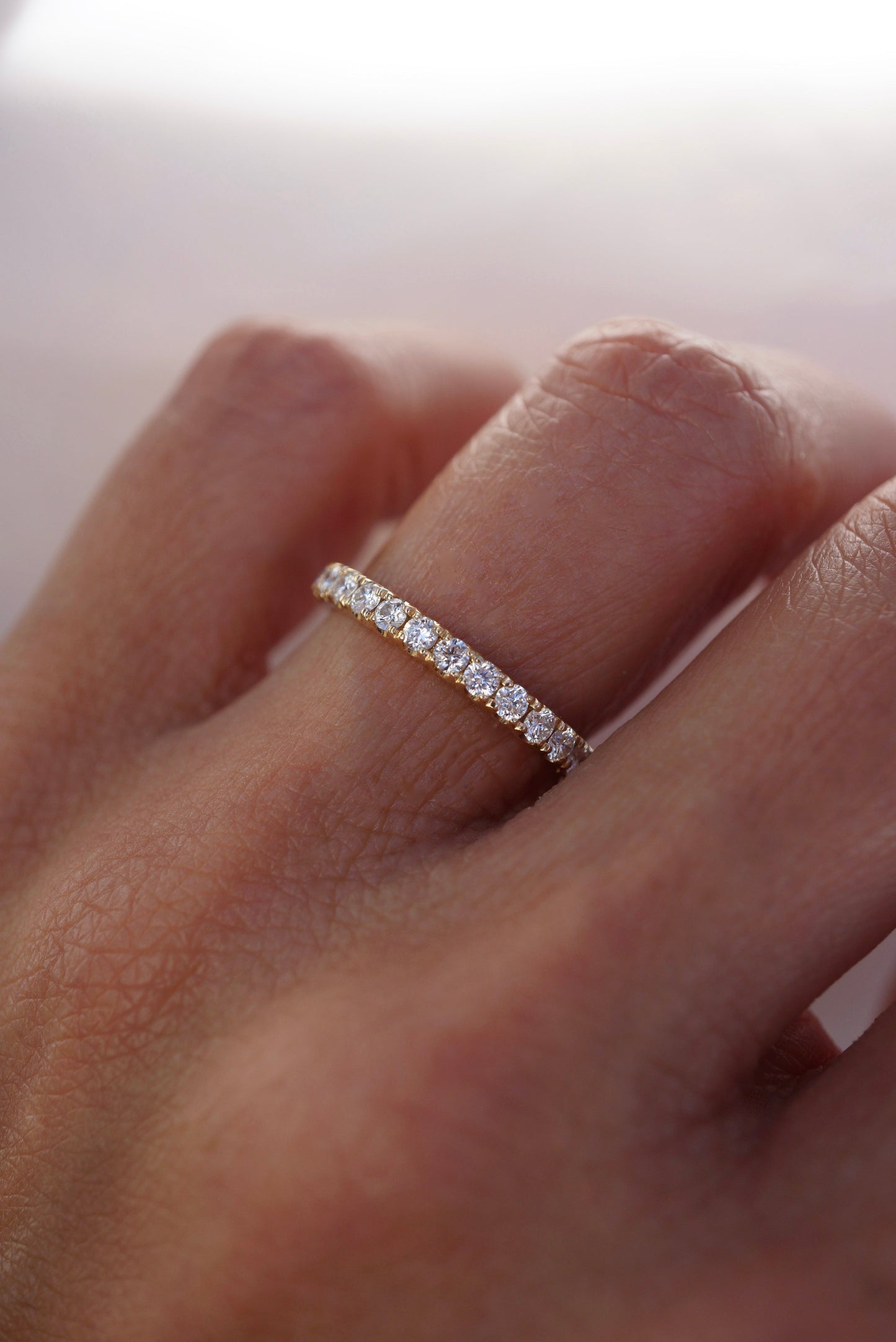 0.35 TCW Round Diamond Curved Pave DEF/VVS Lab Grown Wedding Band