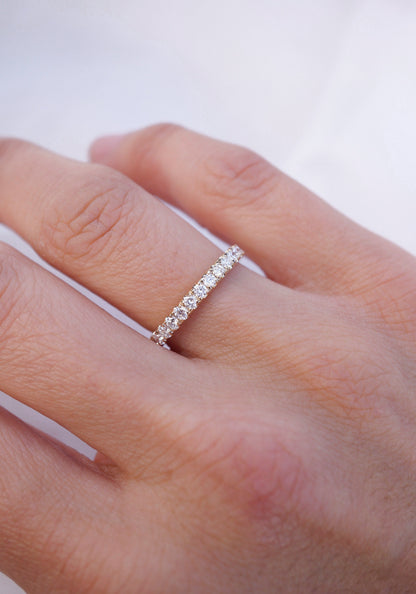 0.35 TCW Round Diamond Curved Pave DEF/VVS Lab Grown Wedding Band