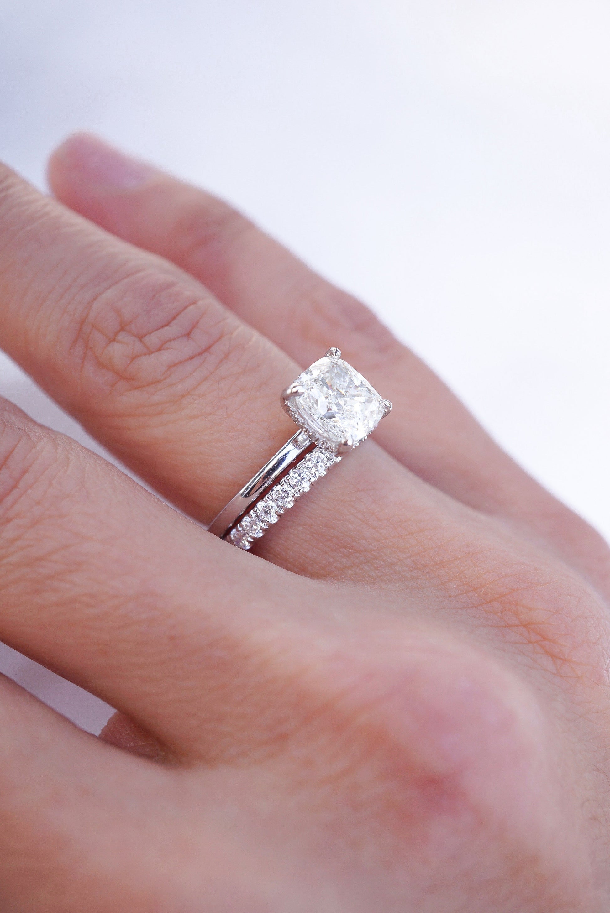 0.35 TCW Round Diamond Curved Pave DEF/VVS Lab Grown Wedding Band