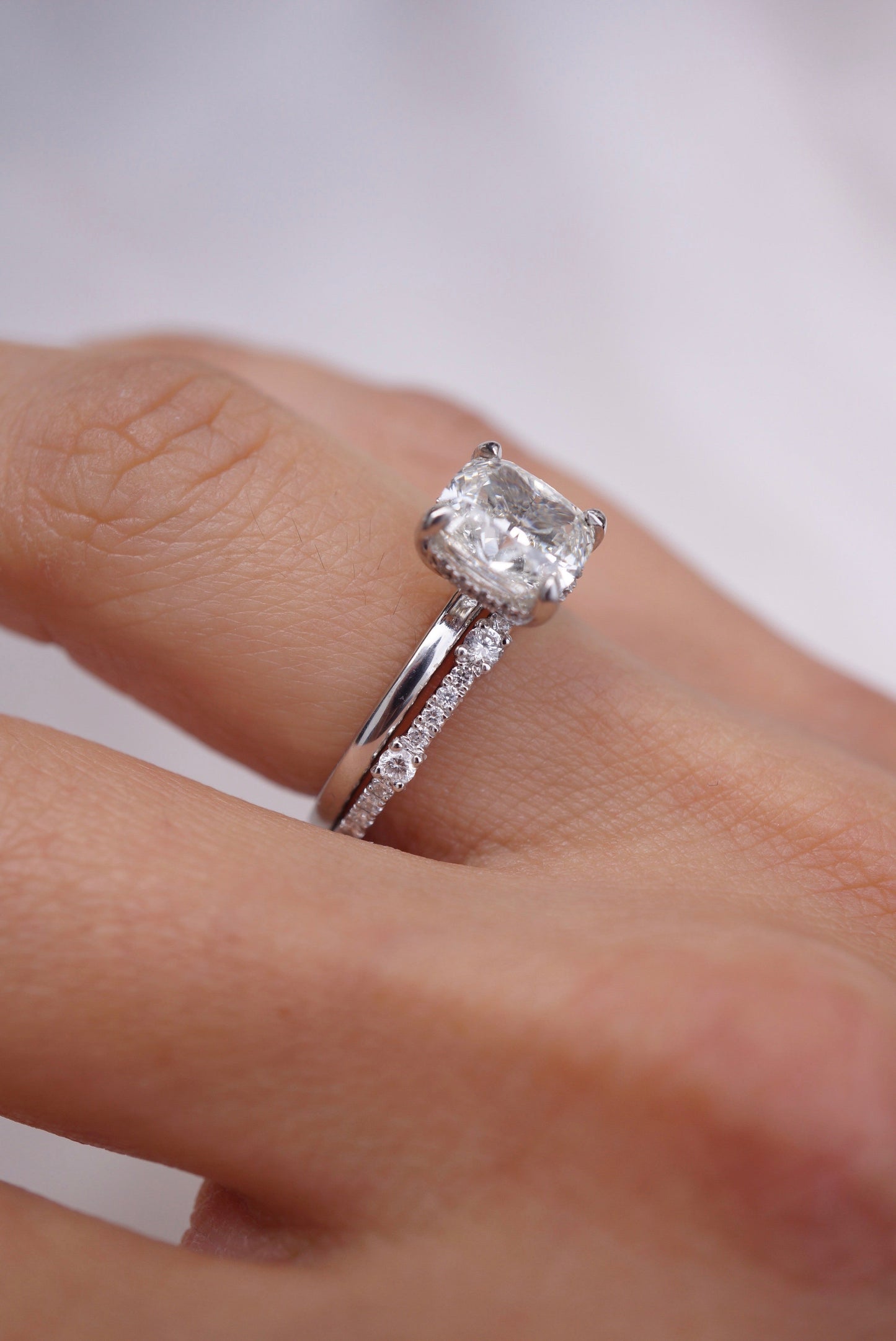 0.35 TCW Round Diamond Curved Pave DEF/VVS Lab Grown Wedding Band