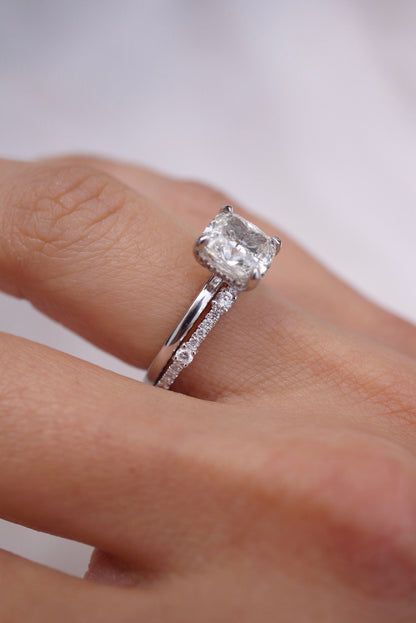 0.35 TCW Round Diamond Curved Pave DEF/VVS Lab Grown Wedding Band