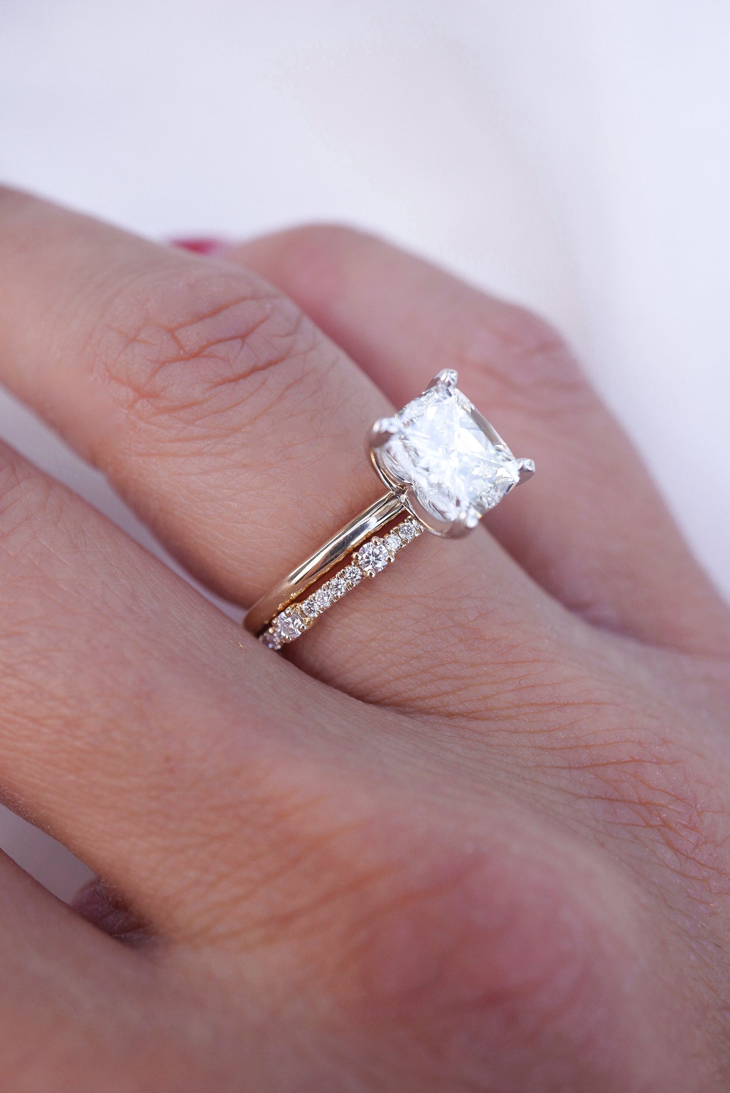 0.35 TCW Round Diamond Curved Pave DEF/VVS Lab Grown Wedding Band