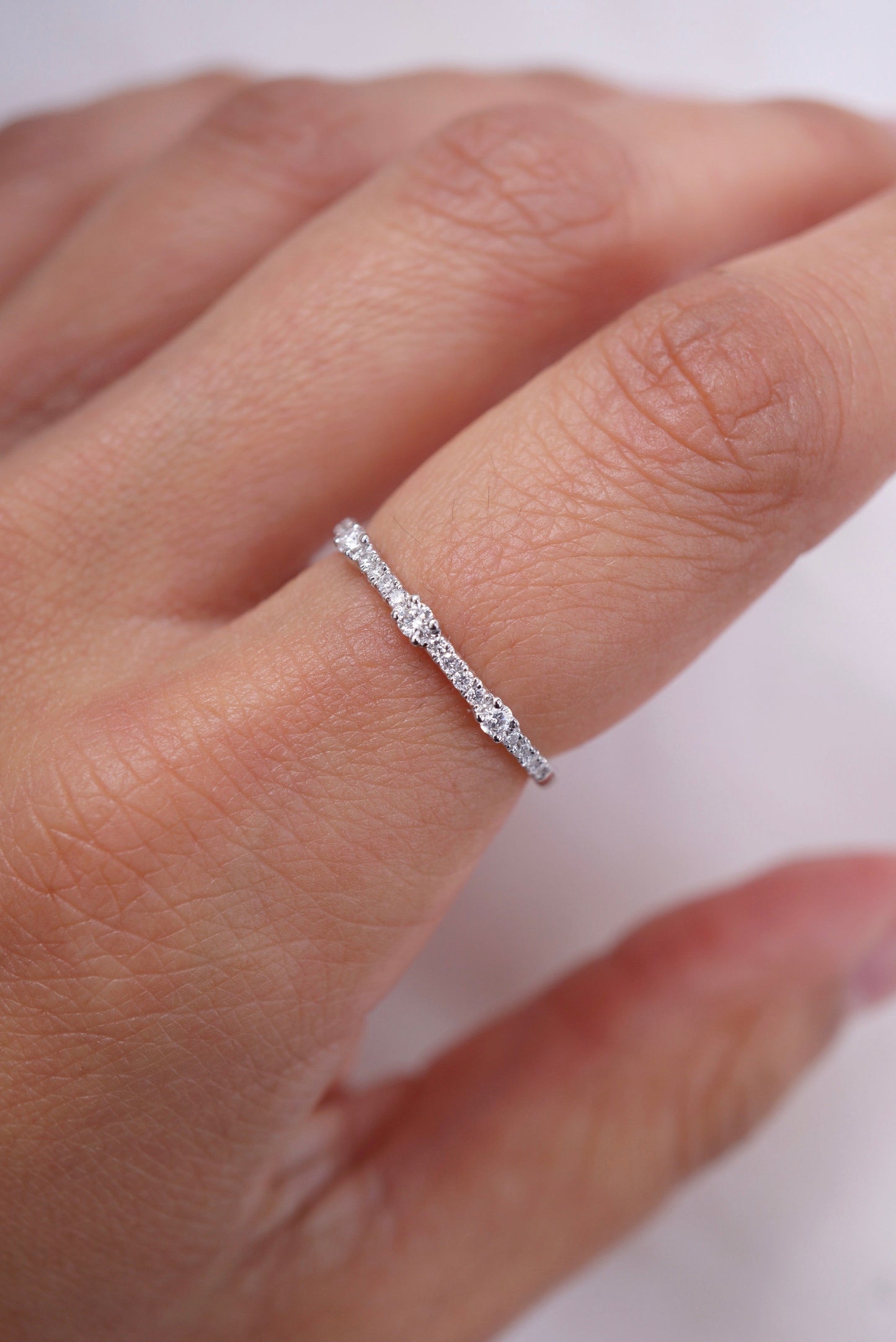 0.35 TCW Round Diamond Curved Pave DEF/VVS Lab Grown Wedding Band