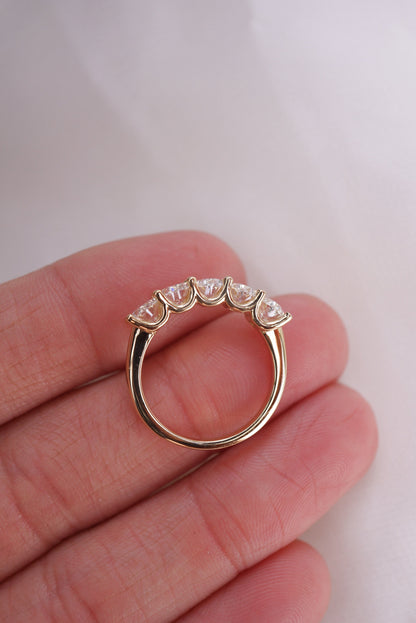 0.35 TCW Round Diamond Curved Pave DEF/VVS Lab Grown Wedding Band