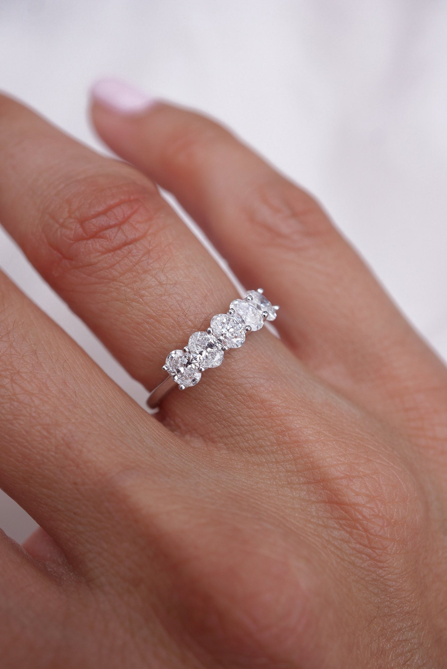 0.35 TCW Round Diamond Curved Pave DEF/VVS Lab Grown Wedding Band
