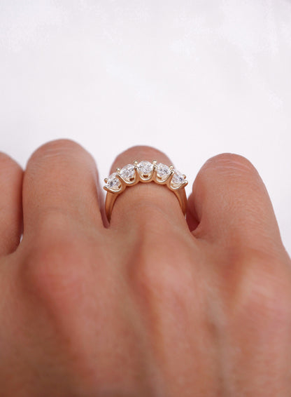 0.35 TCW Round Diamond Curved Pave DEF/VVS Lab Grown Wedding Band