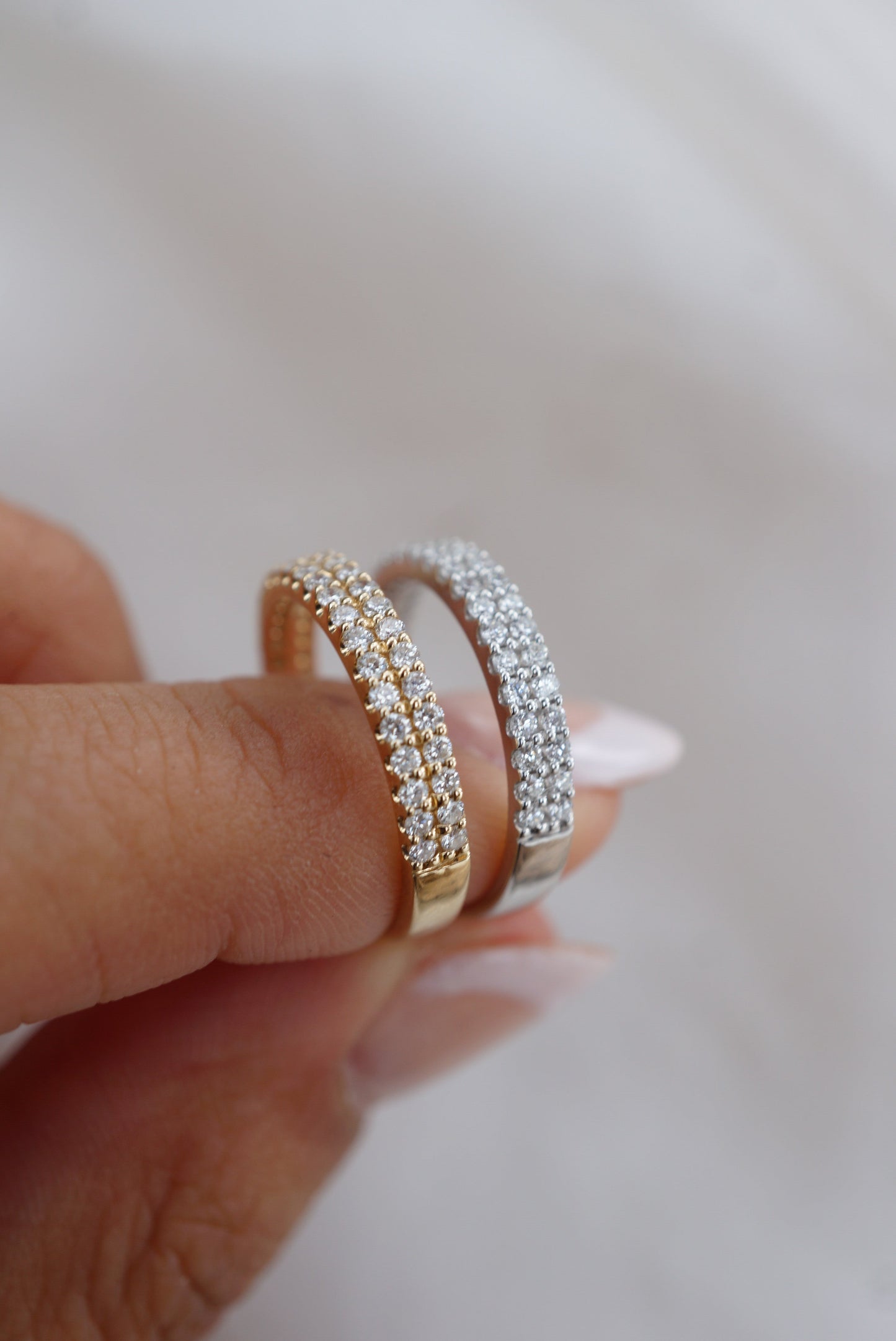0.35 TCW Round Diamond Curved Pave DEF/VVS Lab Grown Wedding Band