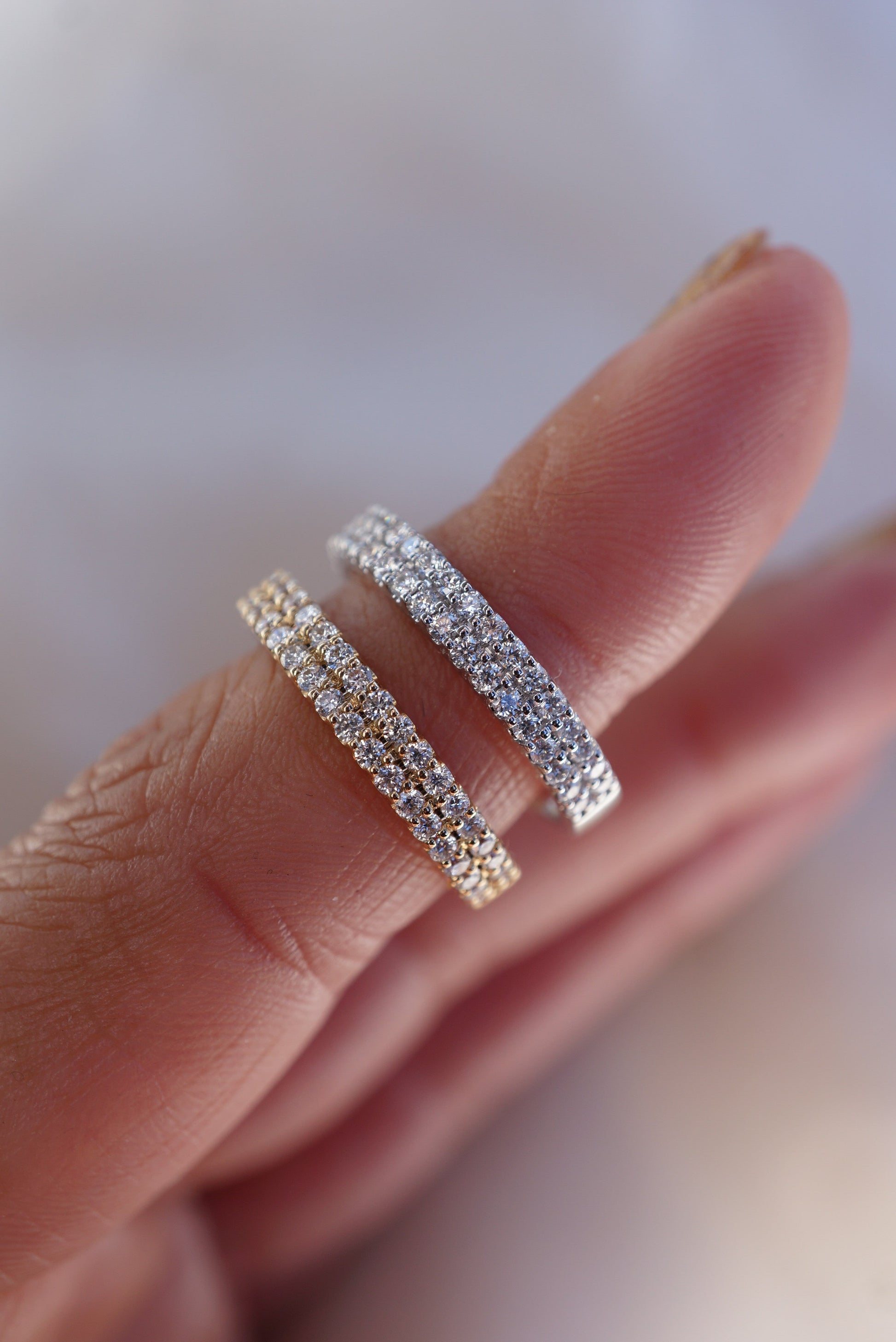 0.35 TCW Round Diamond Curved Pave DEF/VVS Lab Grown Wedding Band
