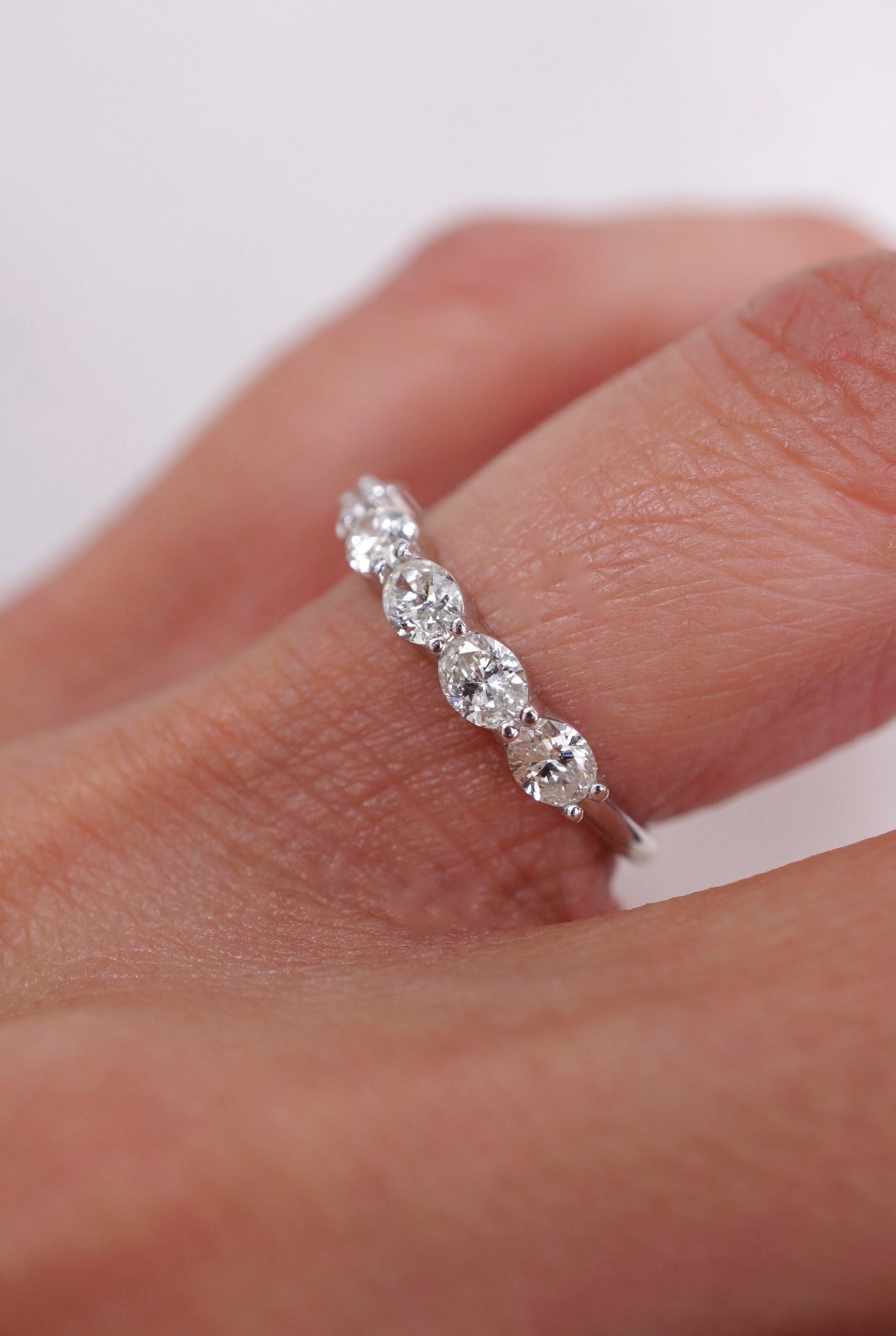 0.35 TCW Round Diamond Curved Pave DEF/VVS Lab Grown Wedding Band