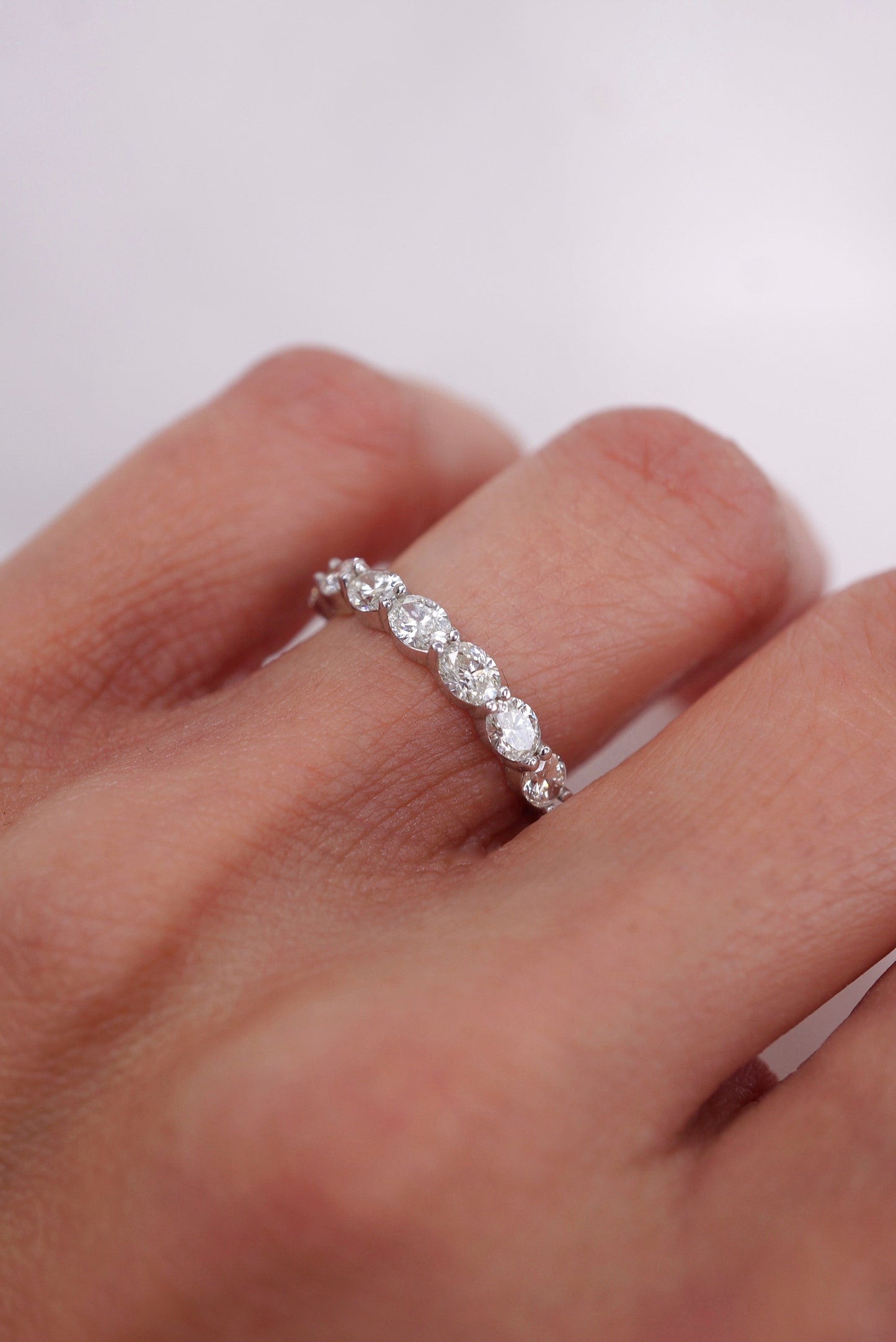 0.35 TCW Round Diamond Curved Pave DEF/VVS Lab Grown Wedding Band