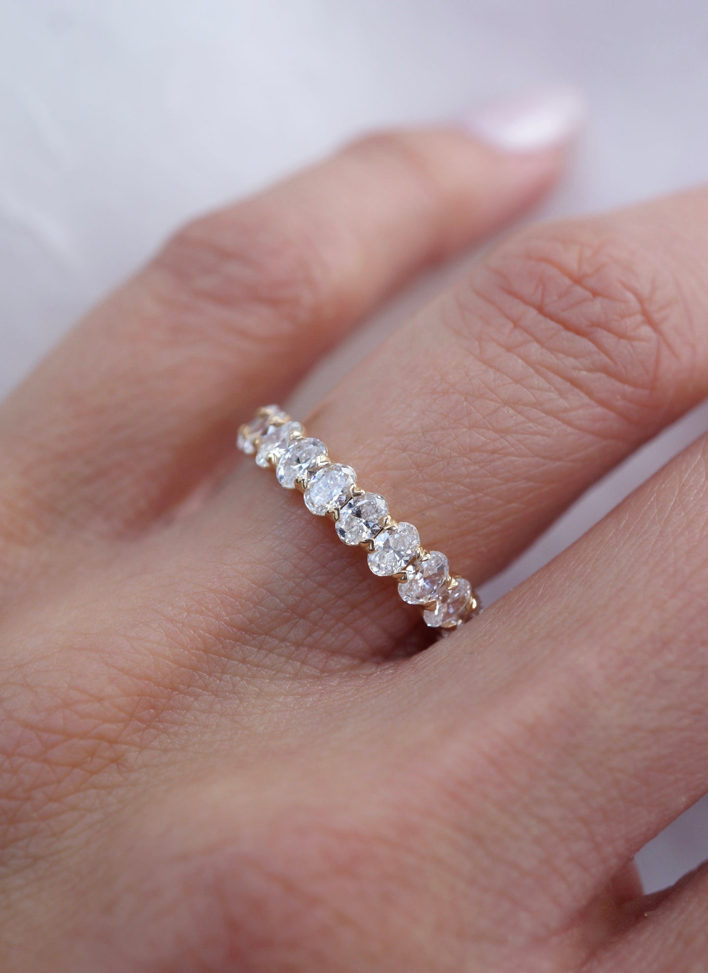 0.35 TCW Round Diamond Curved Pave DEF/VVS Lab Grown Wedding Band