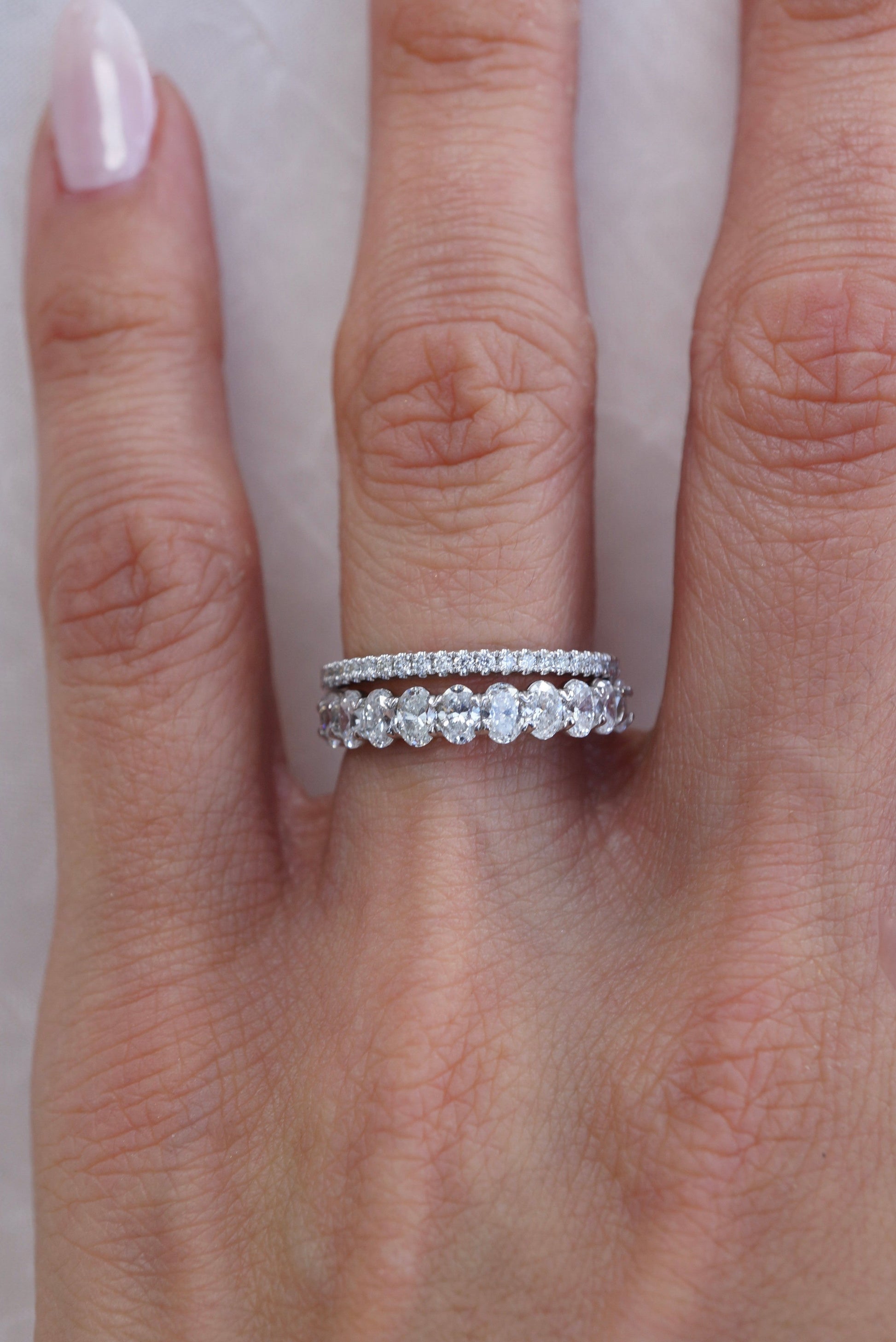 0.35 TCW Round Diamond Curved Pave DEF/VVS Lab Grown Wedding Band