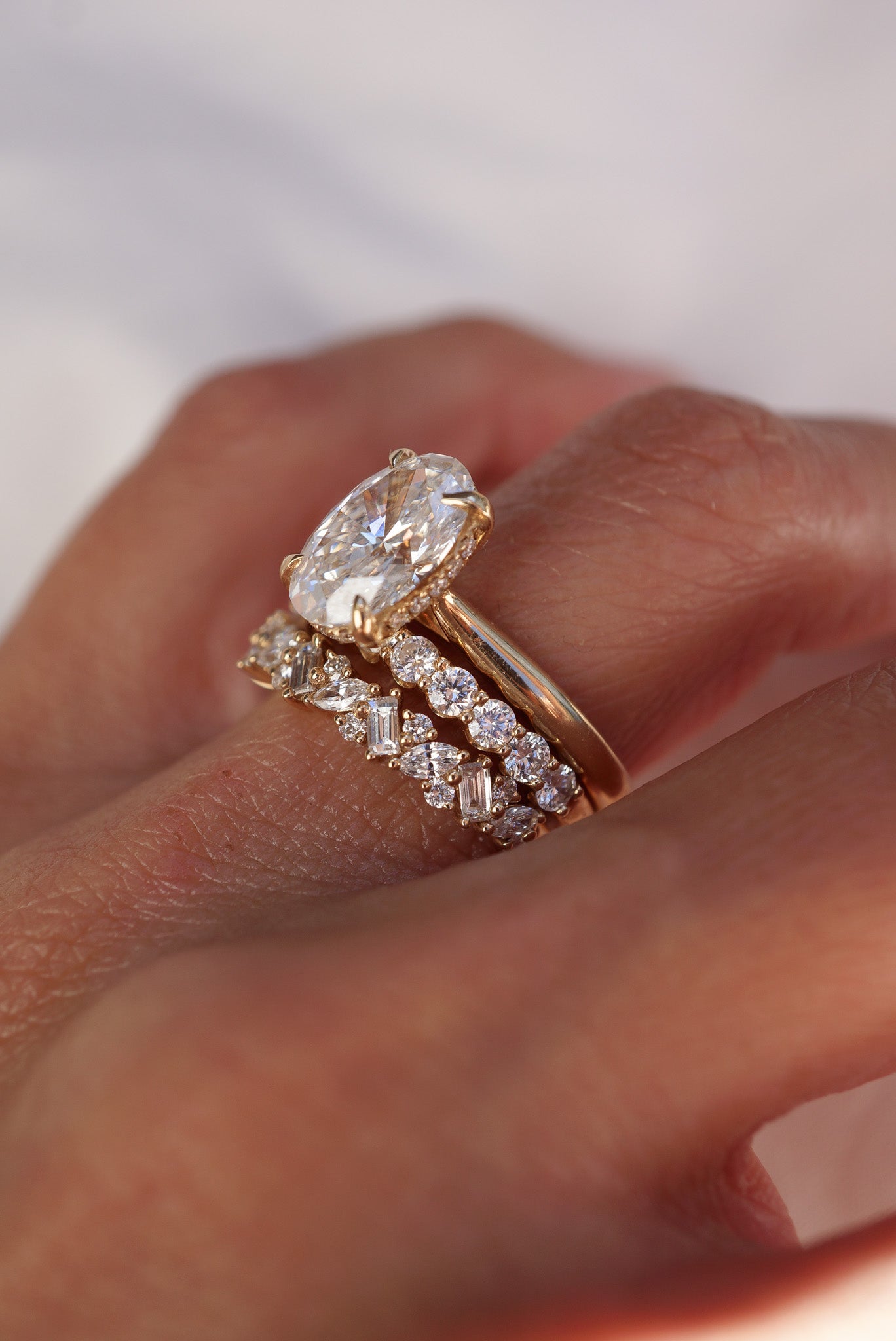 0.35 TCW Round Diamond Curved Pave DEF/VVS Lab Grown Wedding Band