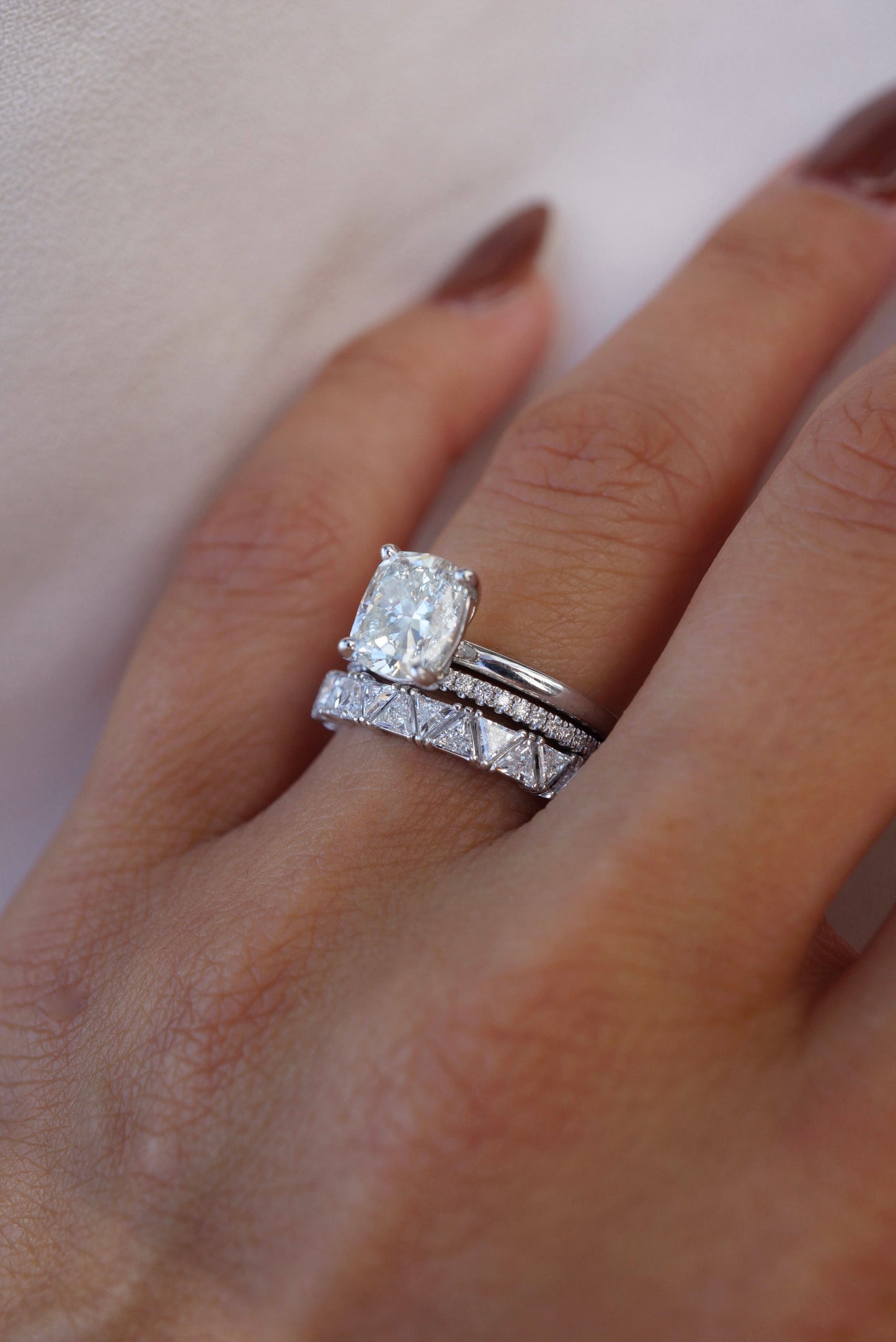 0.35 TCW Round Diamond Curved Pave DEF/VVS Lab Grown Wedding Band