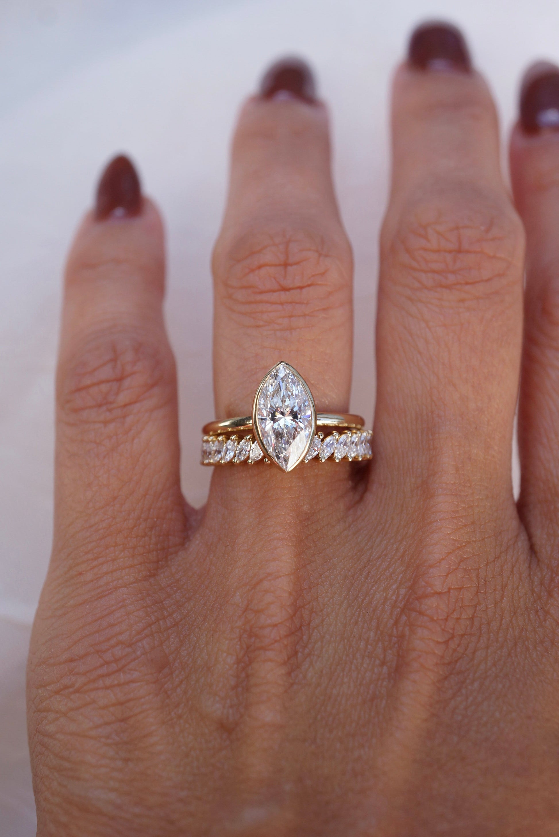 0.35 TCW Round Diamond Curved Pave DEF/VVS Lab Grown Wedding Band