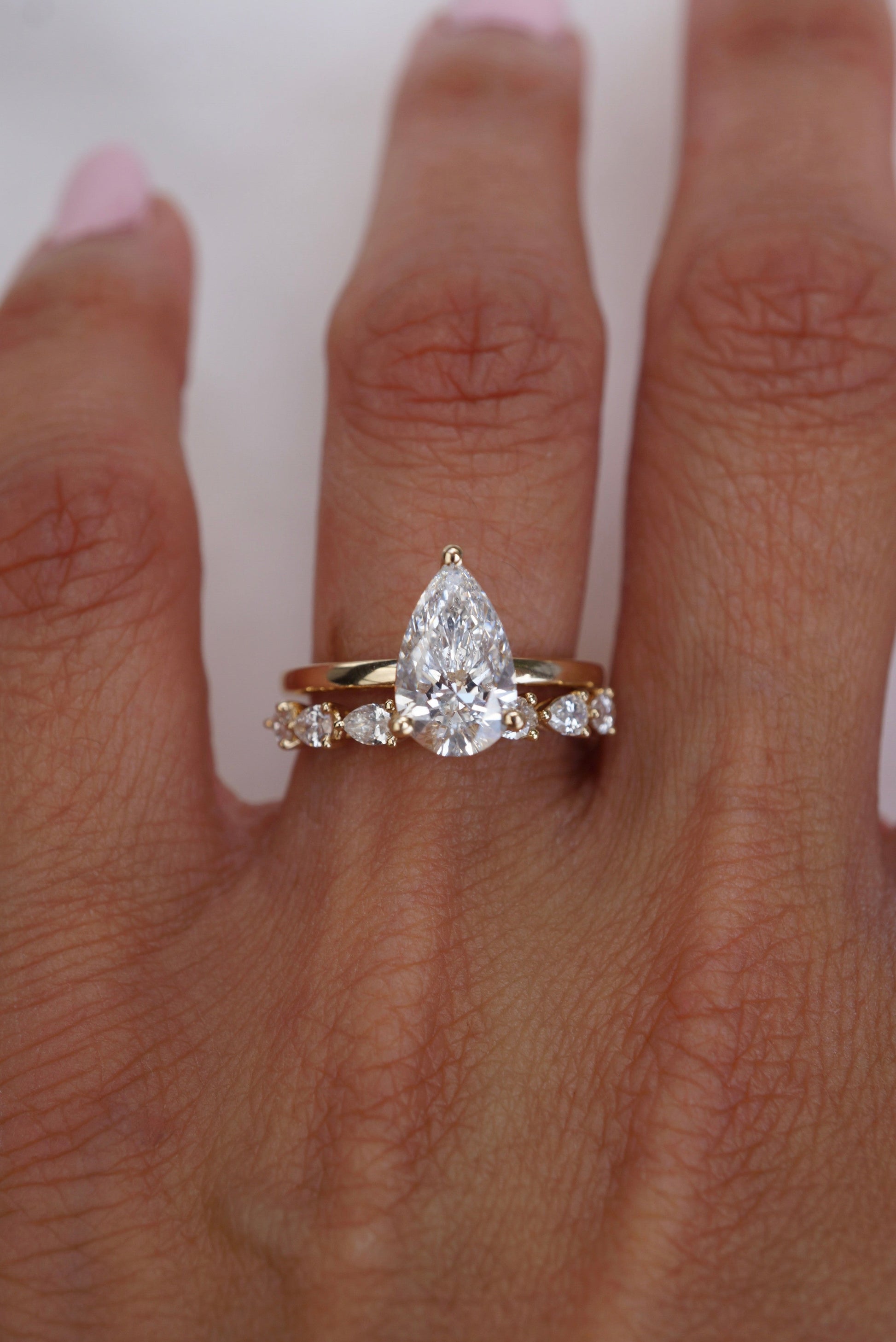 0.35 TCW Round Diamond Curved Pave DEF/VVS Lab Grown Wedding Band