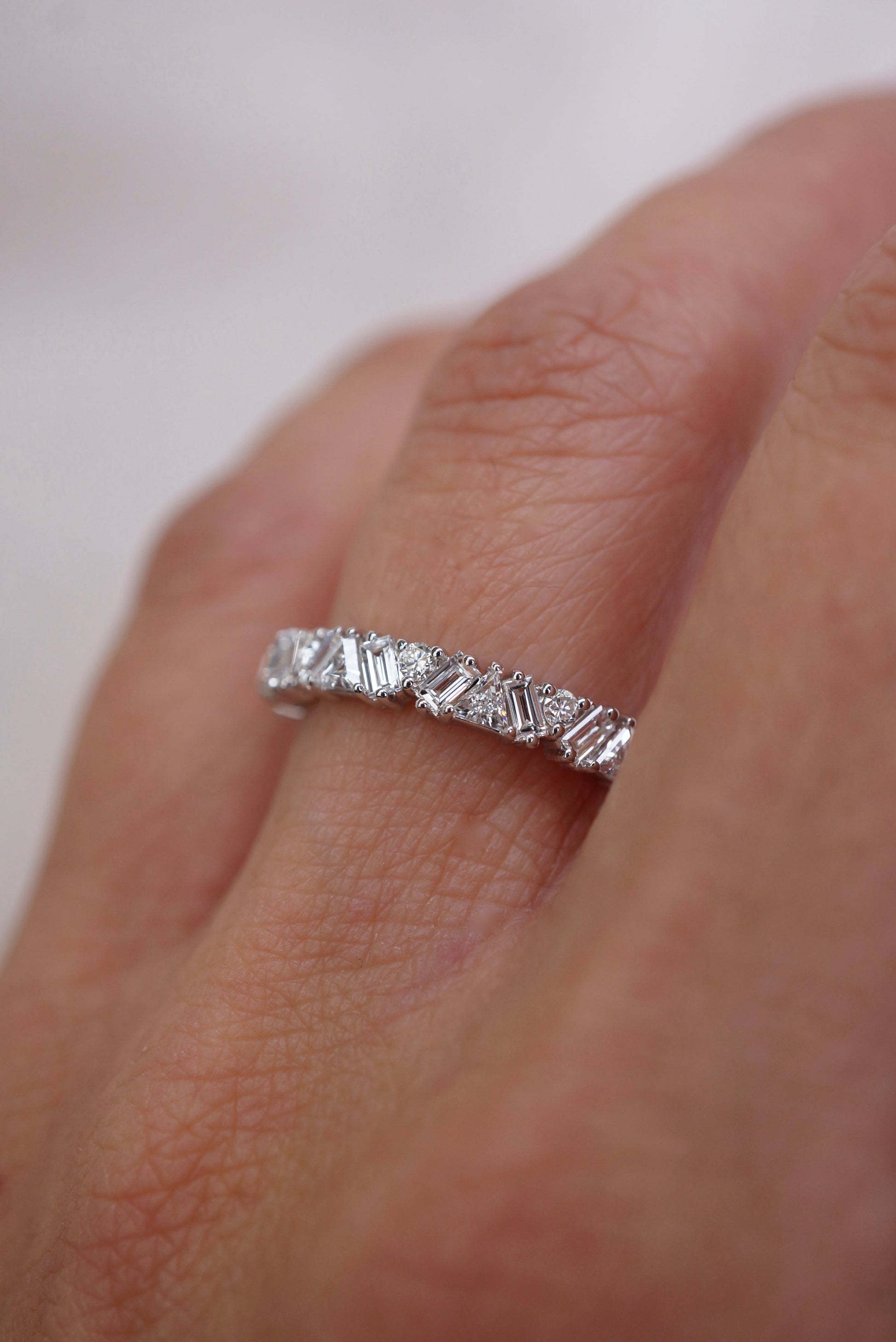 0.35 TCW Round Diamond Curved Pave DEF/VVS Lab Grown Wedding Band