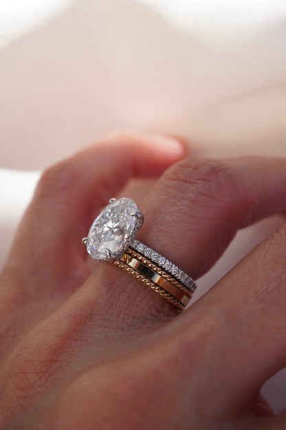 0.35 TCW Round Diamond Curved Pave DEF/VVS Lab Grown Wedding Band
