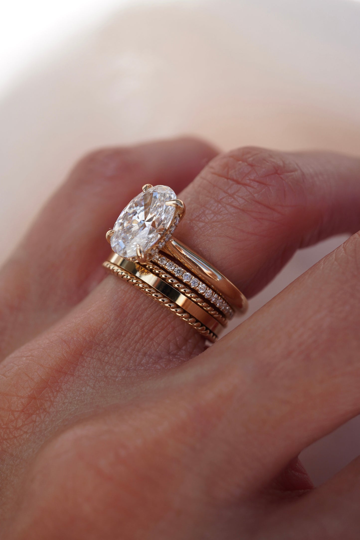 0.35 TCW Round Diamond Curved Pave DEF/VVS Lab Grown Wedding Band