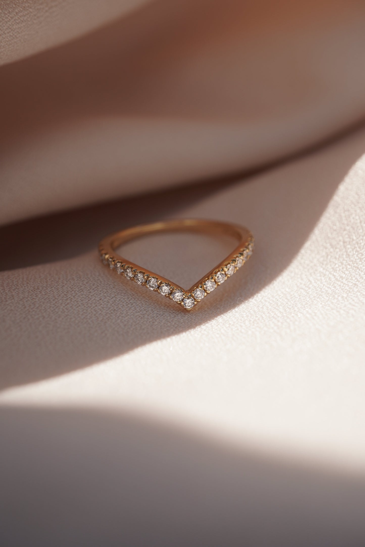 0.35 TCW Round Diamond Curved Pave DEF/VVS Lab Grown Wedding Band