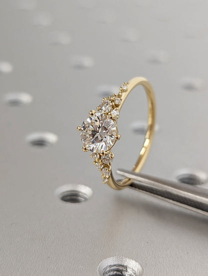 Asscher Three Stones Engagement Ring – 5.75 CT Moissanite Diamond