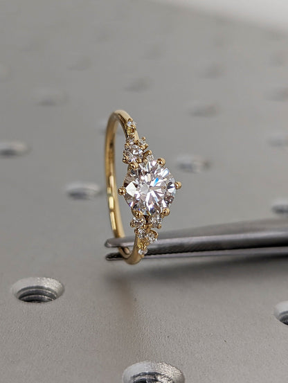 Asscher Three Stones Engagement Ring – 5.75 CT Moissanite Diamond