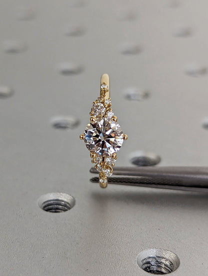 Asscher Three Stones Engagement Ring – 5.75 CT Moissanite Diamond